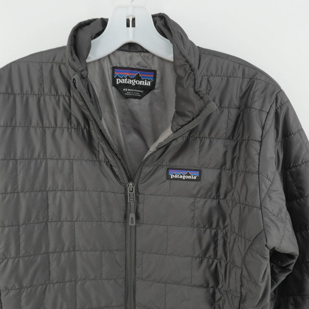 Patagonia Nano Puff Jacket Mens XS Gray Quilted Full Zip Puffer